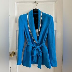 River Island Blue Blazer rhinestone 4/6 small